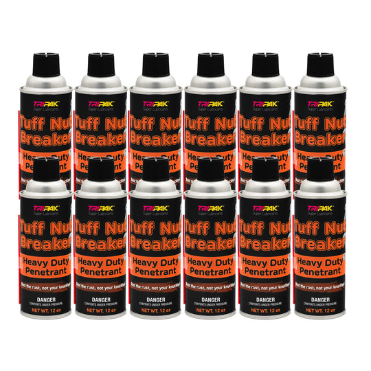 12 cans of Tuff Nut Breaker Heavy Duty Penetrant on a white background